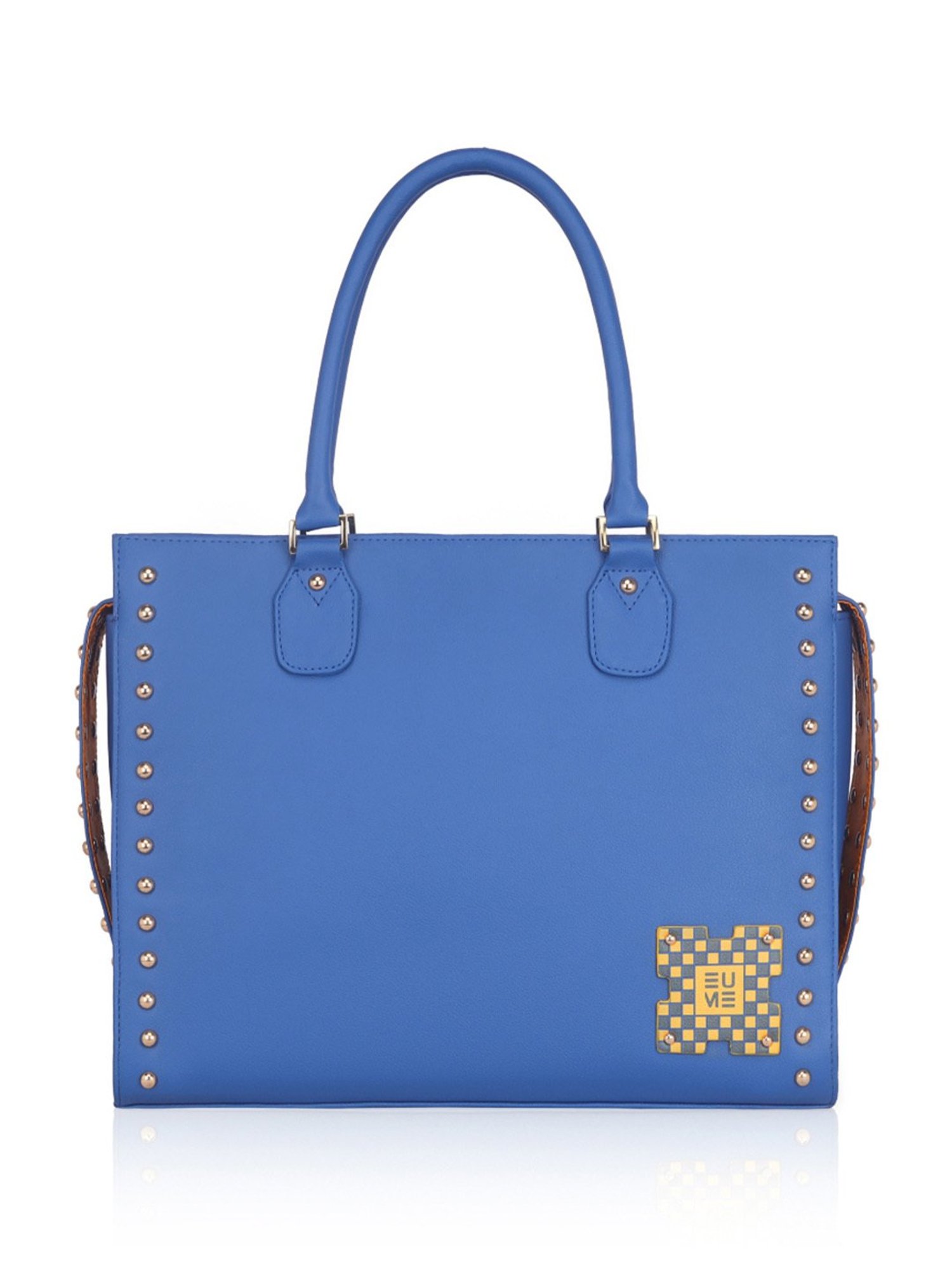 Eume Daffodil Royal Blue Leather Satchel Handbag