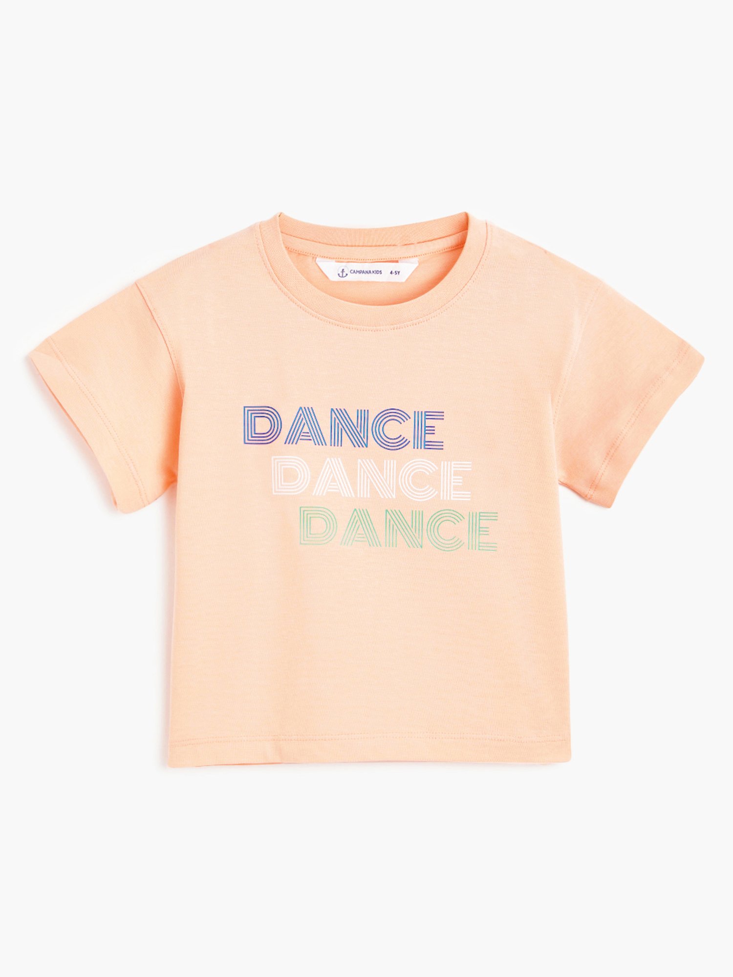 Campana Kids Peach Printed T-Shirt