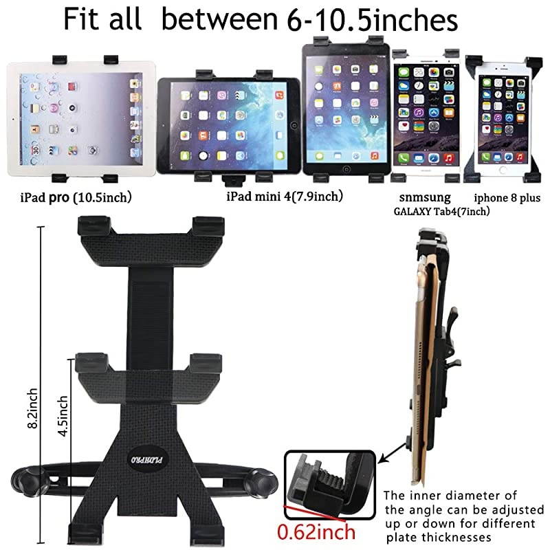 Tablet Holder Car Headrest Mount Universal Backseat Seat for iPad Samsung Galaxy Fits All 6 105 Tablets Black