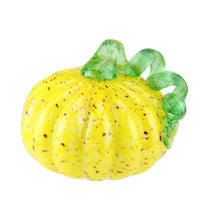 Northlight 5" Harvest Yellow Confetti Table Top Pumpkin with Twisted Stem