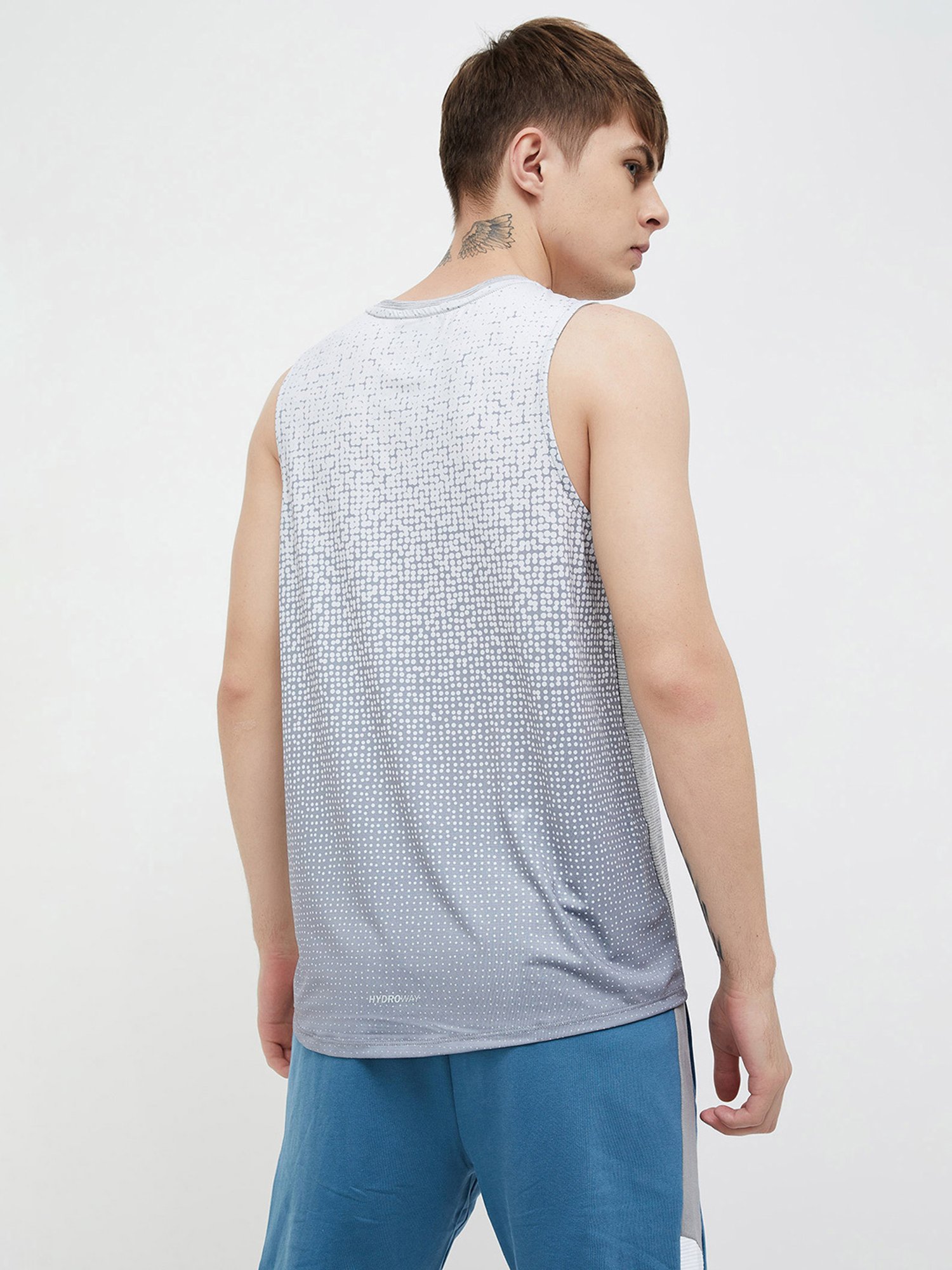 KAPPA Grey Regular Fit Printed Tank T-Shirt