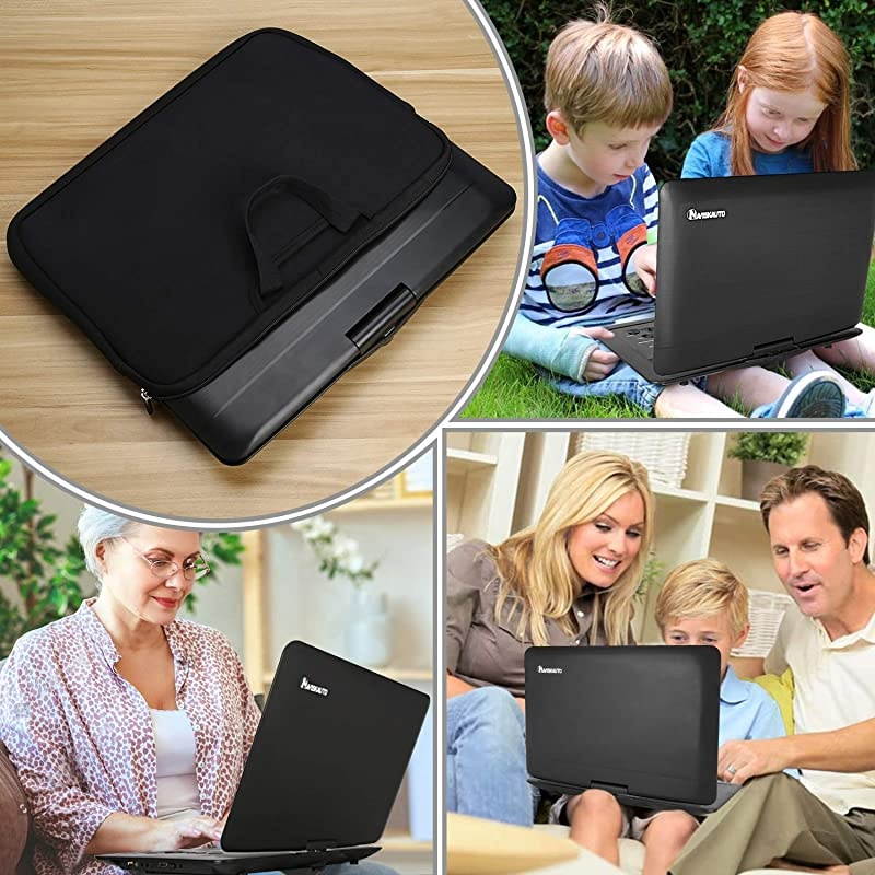 16" Portable DVD Player with Large Screen Free Carry Bag Rechargeable Battery Support HDMI Input, 1080P Video, Sync Screen, Last Memory, AV in & Out, Region Free, USB