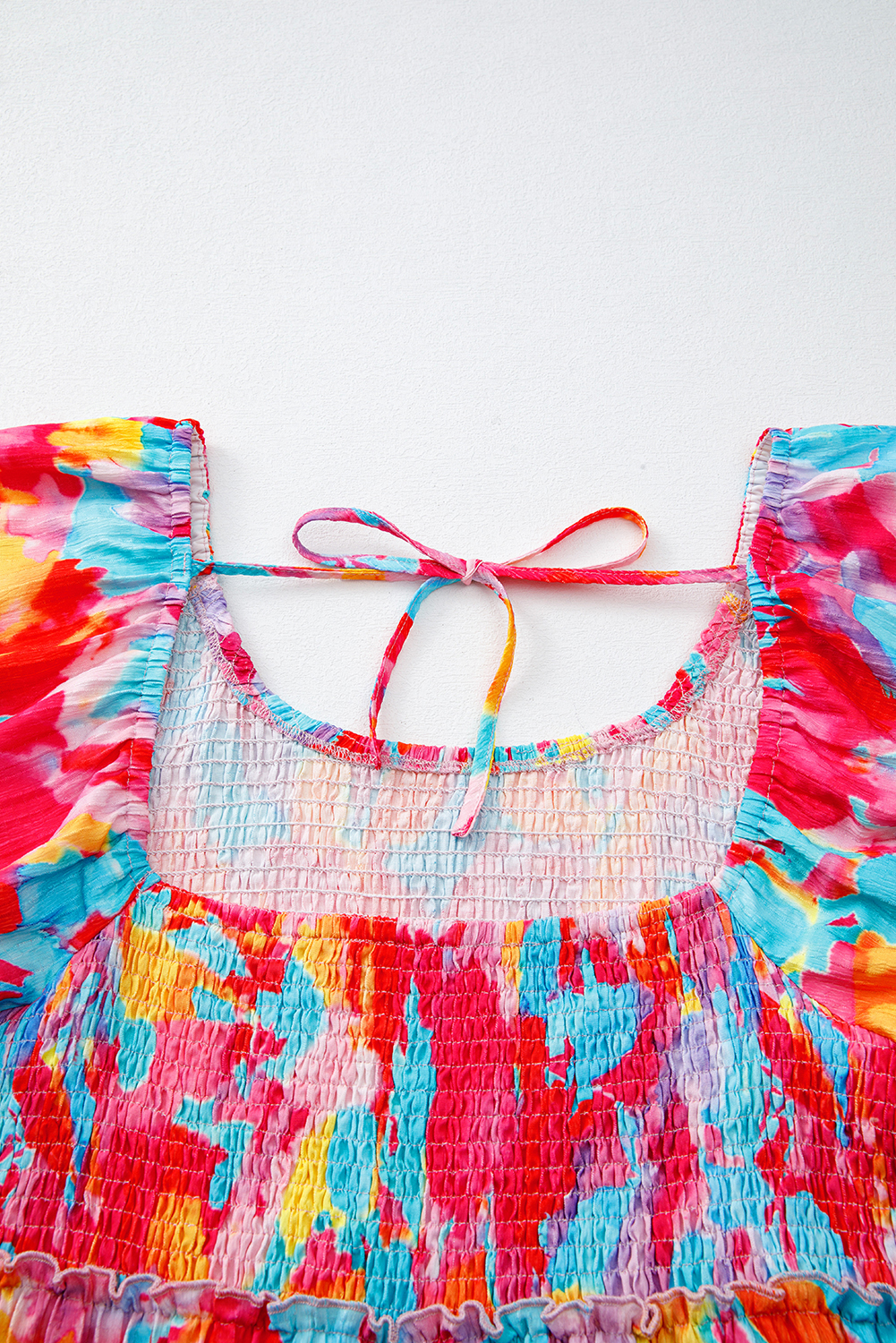 Black Leopard Patchwork Split Neck Ruffle Plus Size Dress