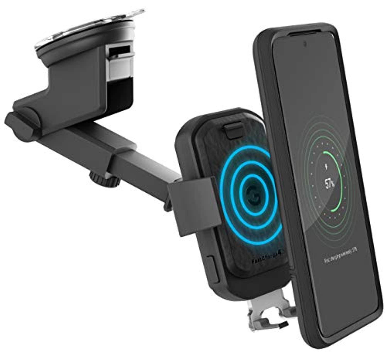 encased car mount iphone 7 plus / 8 plus phone holder - case friendly adjustable dock (includes 3 attachments: vent/windshield/