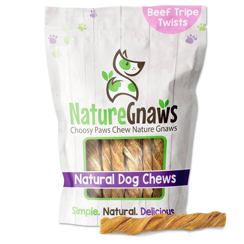 Nature Gnaws Tripe Twists Beef Dog Treats- 10ct