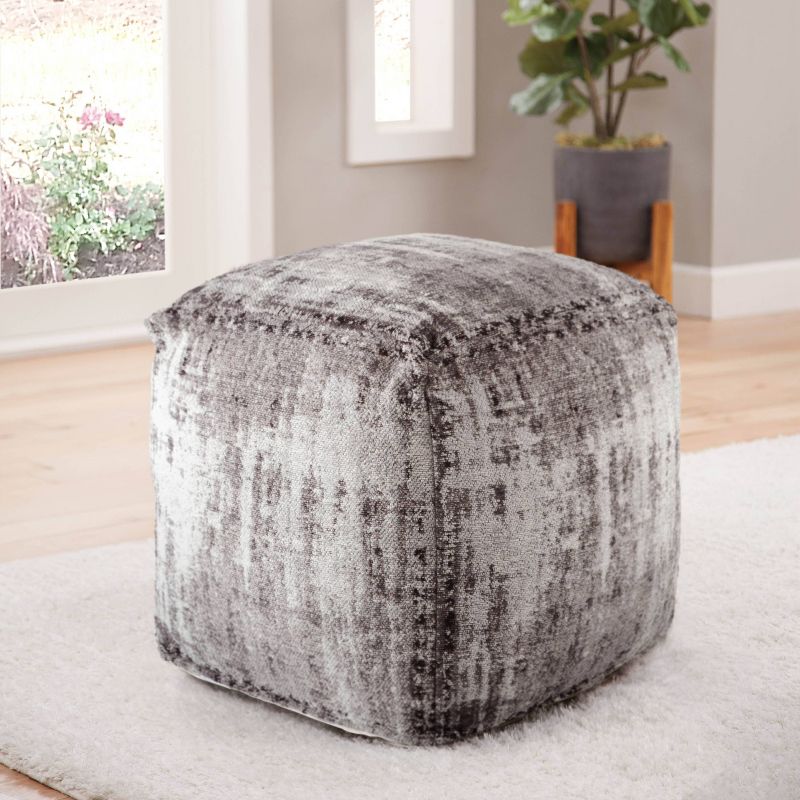 Hazel Square Pouf Gray - Steve Silver Co.