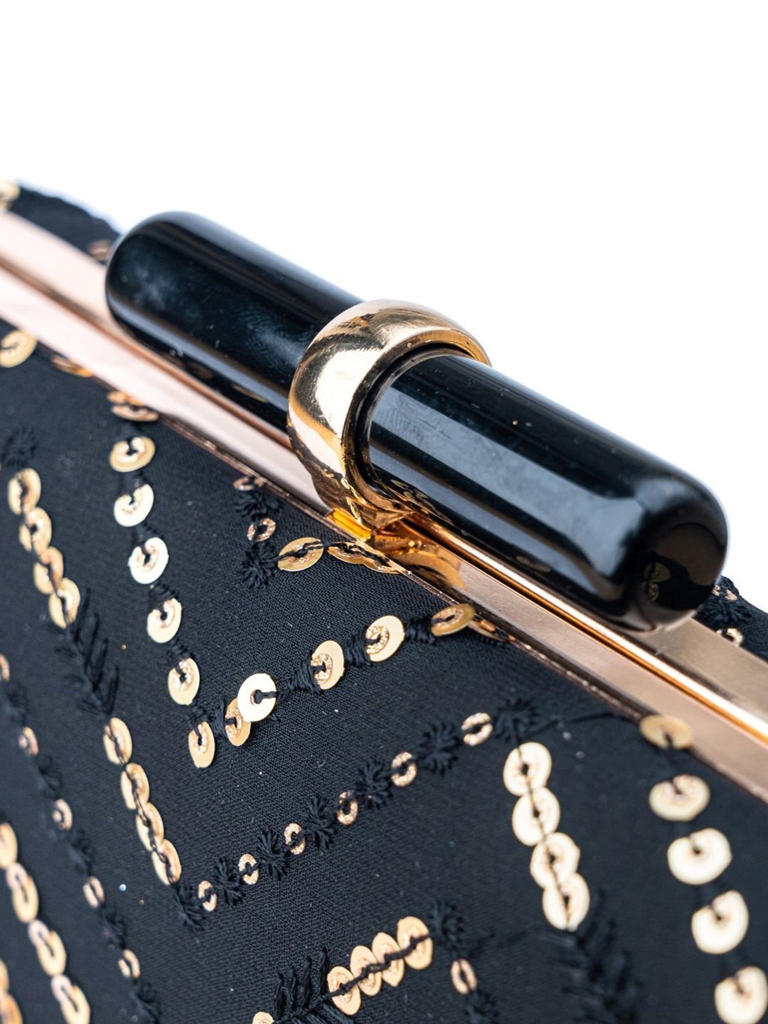 NR by Nidhi Rathi Black Fabric Clutch