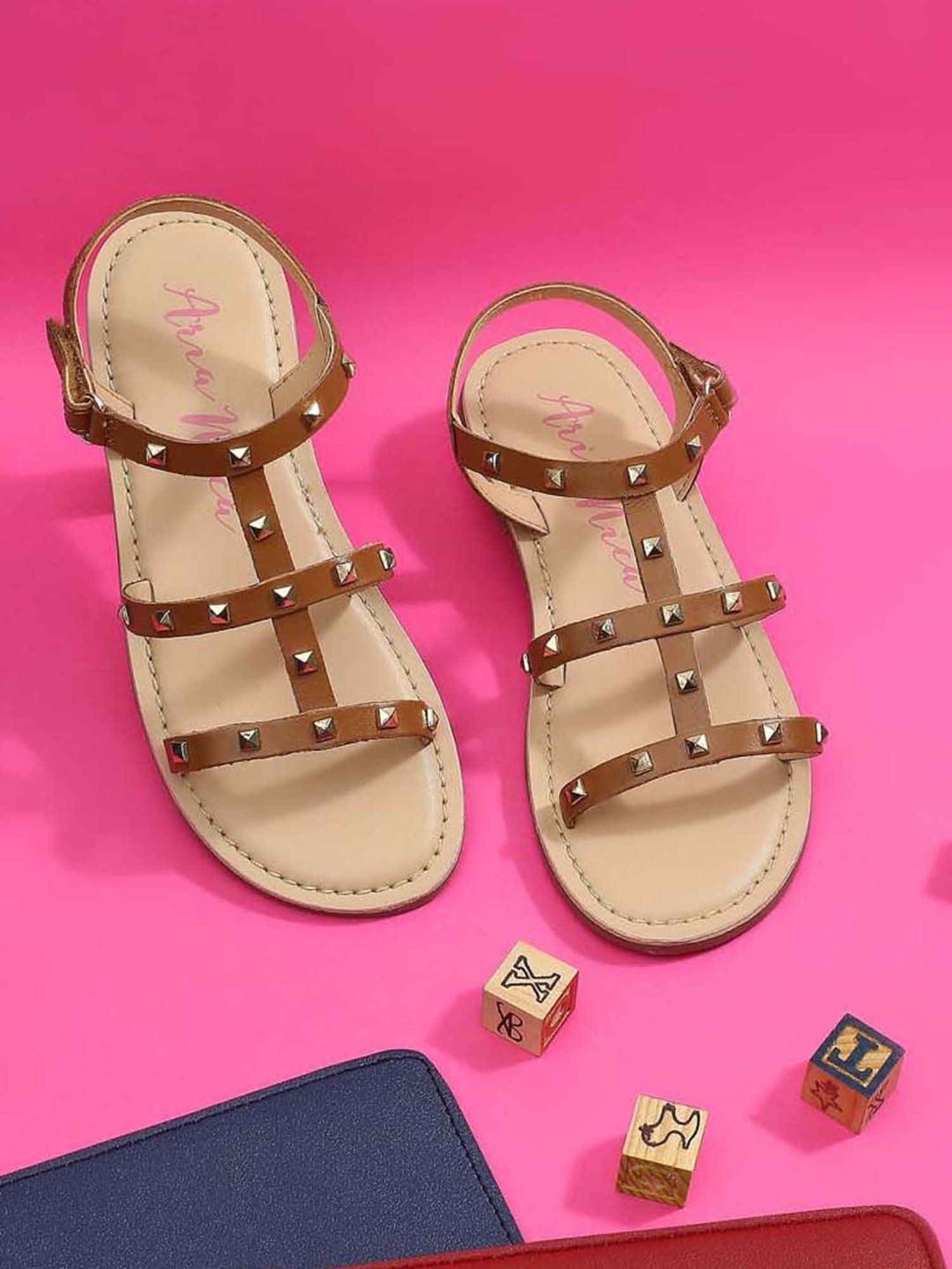 Aria Nica Kids Glad Brown & Beige Casual Sandals