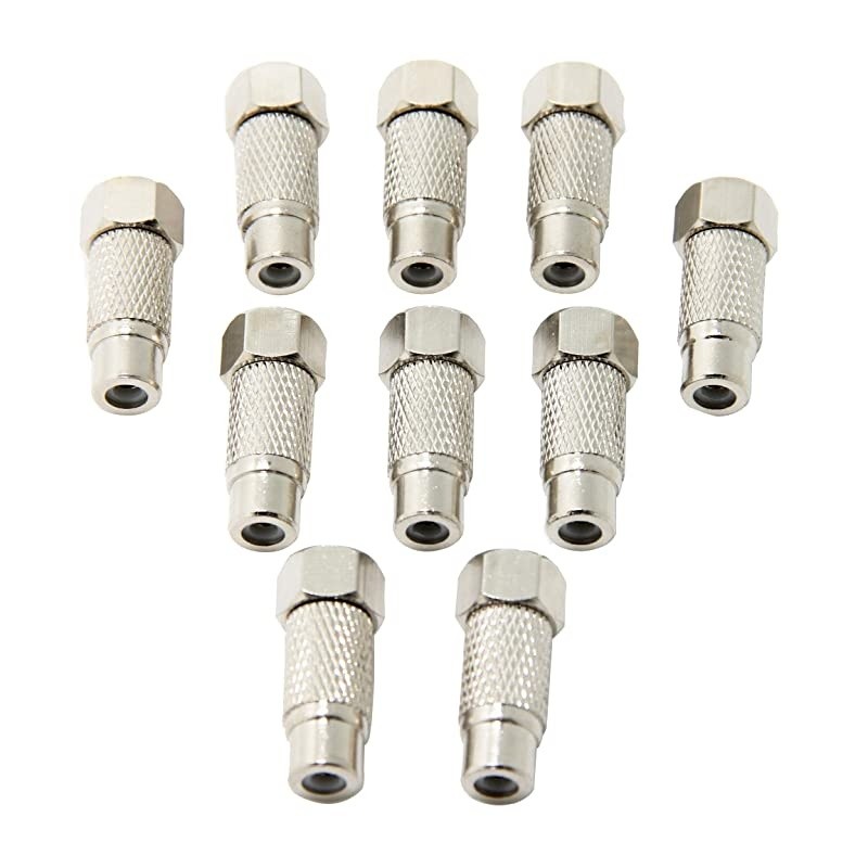 10Pack FType Male Plug to RCA Female Jack RF Video TV Cable Adapter for Atari 26007800 SegaColeco Game