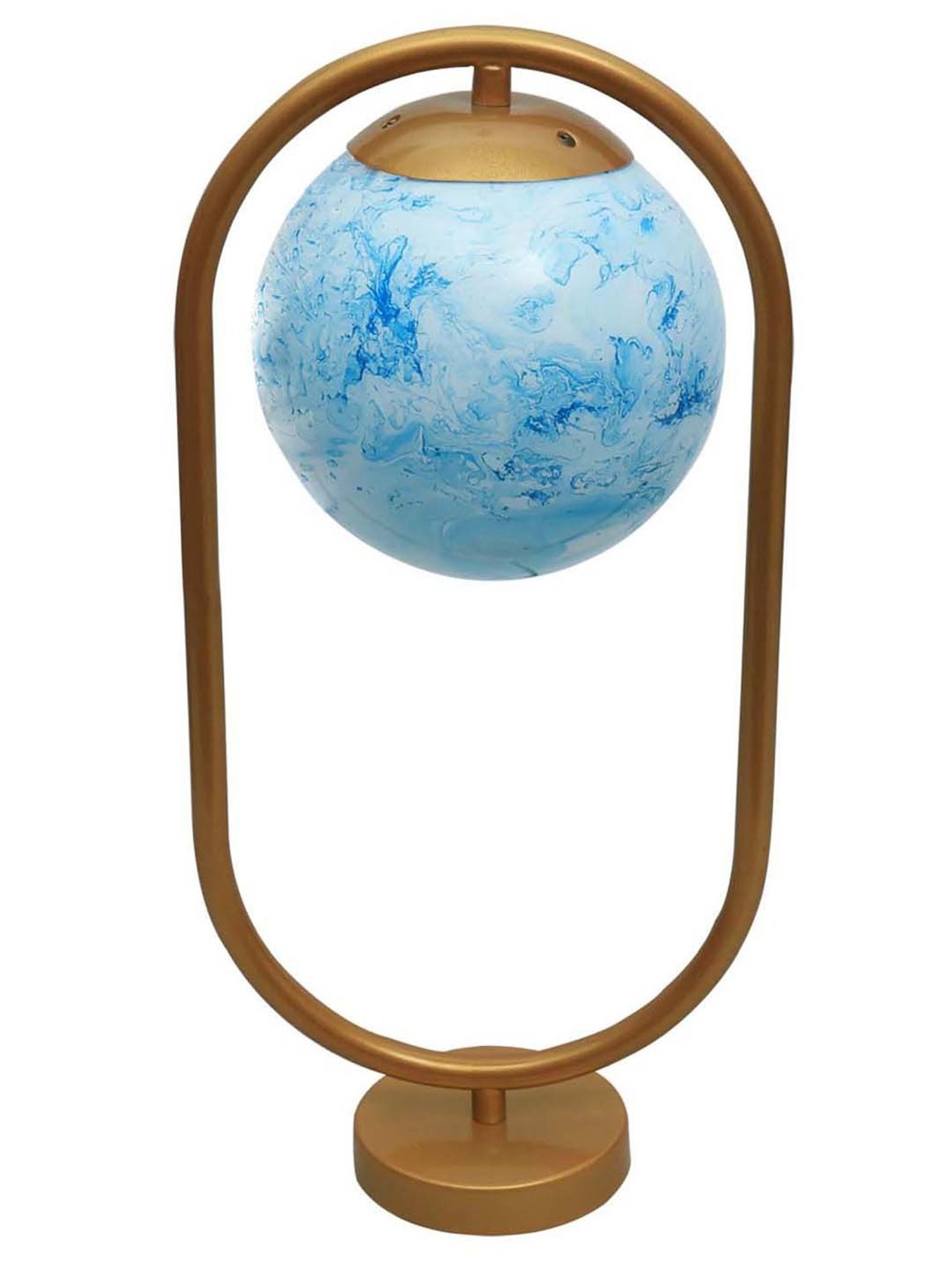 Homesake Blue & Golden Metal Bedside Globe Desk Lamp
