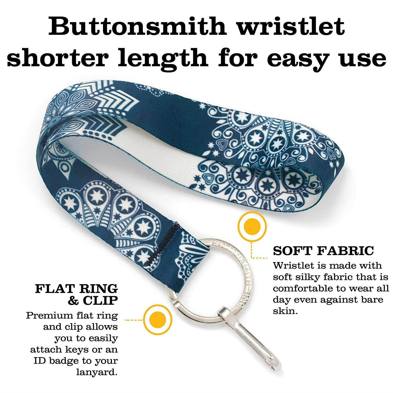 Buttonsmith Denim Lace Premium Wristlet - Made in USA