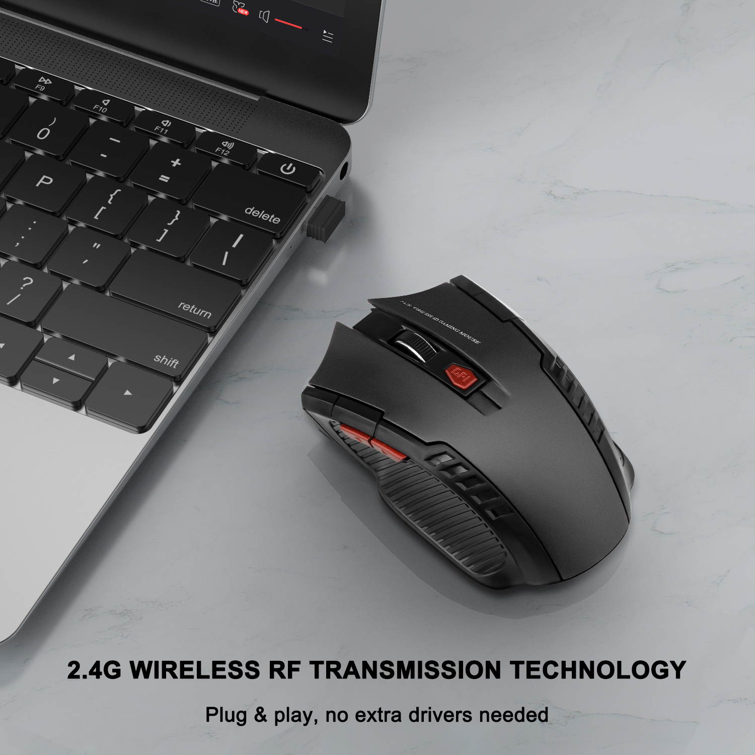 Donwell Optical Wireless Mouse with USB Receiver/Connector High Precision , Silent Mouse Office Gaming Mouse For Macbook Air/Pro, Dell/HP/ Lenovo/ASUS/Acer/Sony laptop, PC Computers