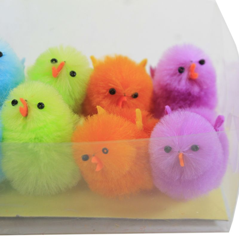 Easter 1.25" Colorful Chenille Chicks Set/12 Basket Decor Decorate Spring  -  Decorative Figurines