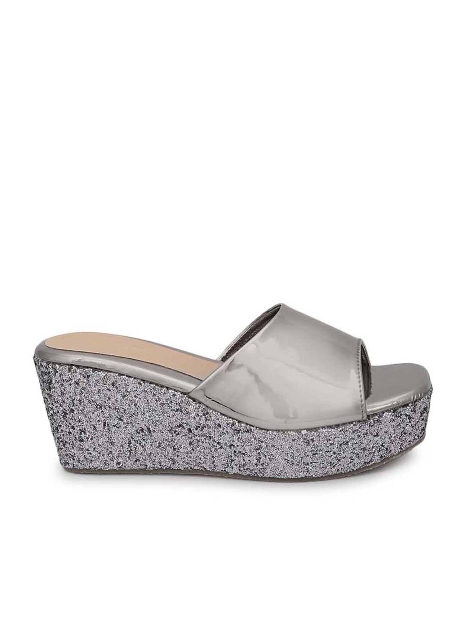 Truffle Collection Women's Pewter Casual Wedges