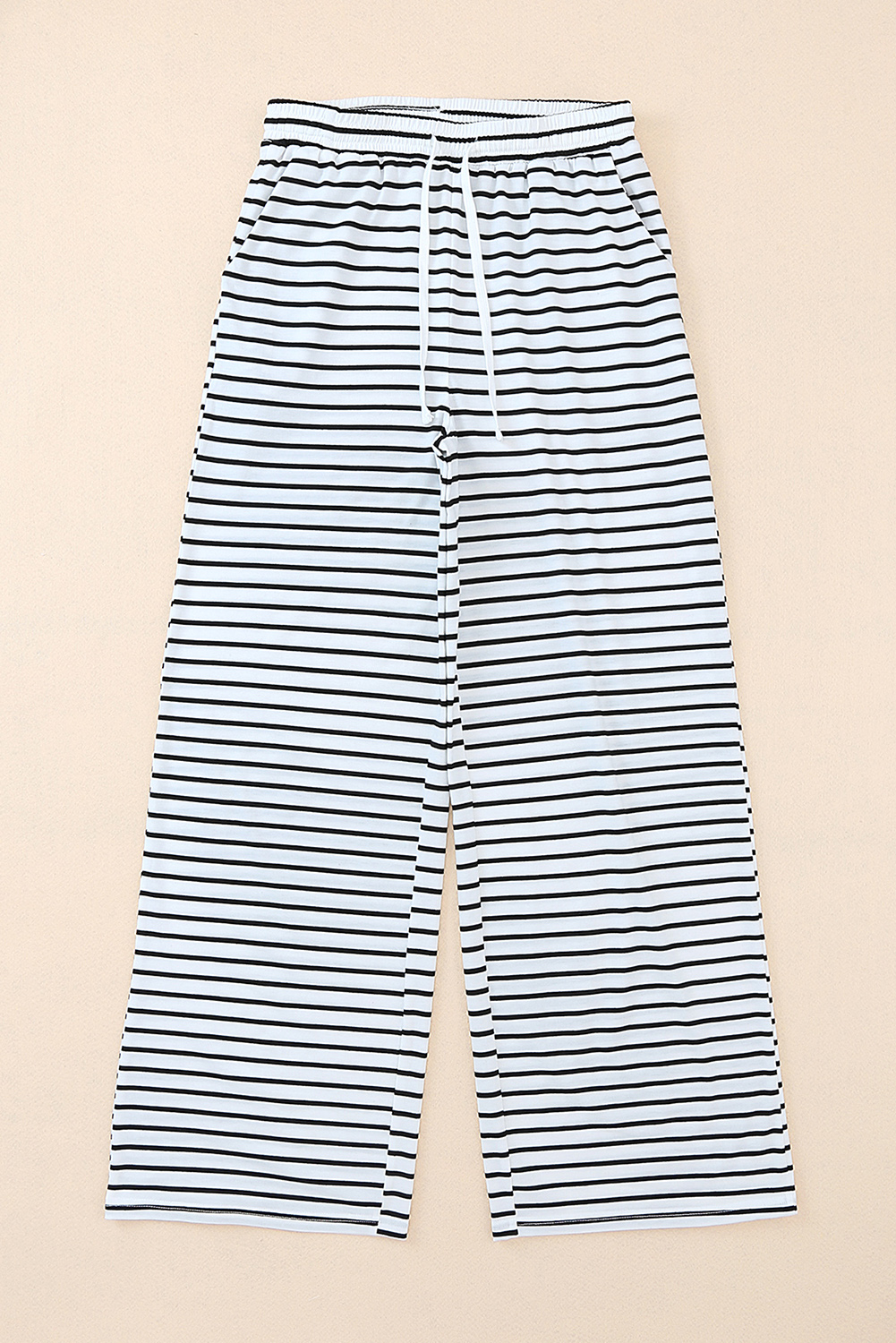 Karen Kane Cropped Wide Leg Linen Blend Striped Pants