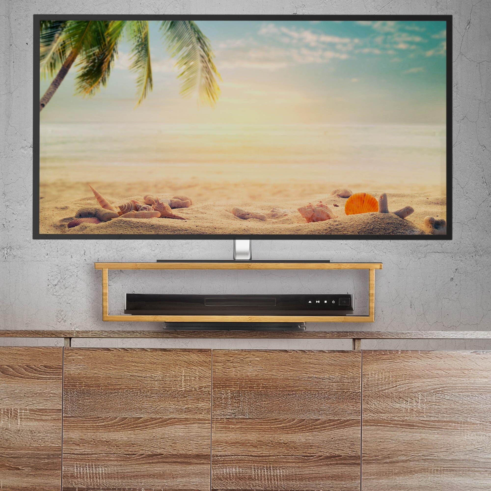 Prosumer's Choice Bamboo Rotating 2 tier Computer Monitor Stand and Shelf Riser for Home and Office