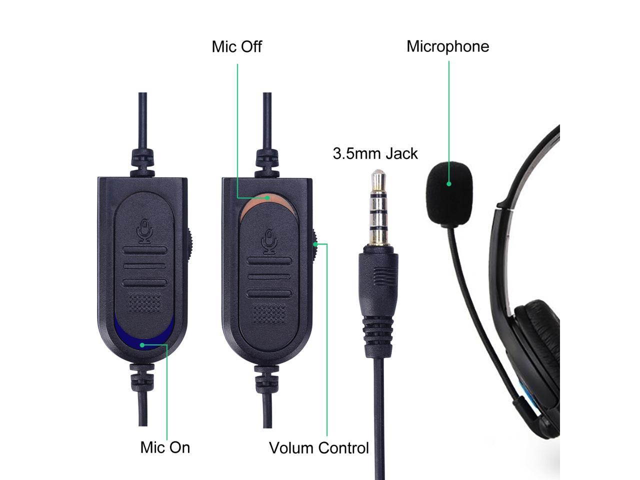 Ackmioxy PS4 Unilateral Headset 3.5mm Wired Traffic Chat Online Gaming One Ear Headphone with Microphone for Playstation 4, PS4 Pro, PS4 Slim, Nintendo Switch, Laptop, Xbox One S X(Extra Adapter Neede