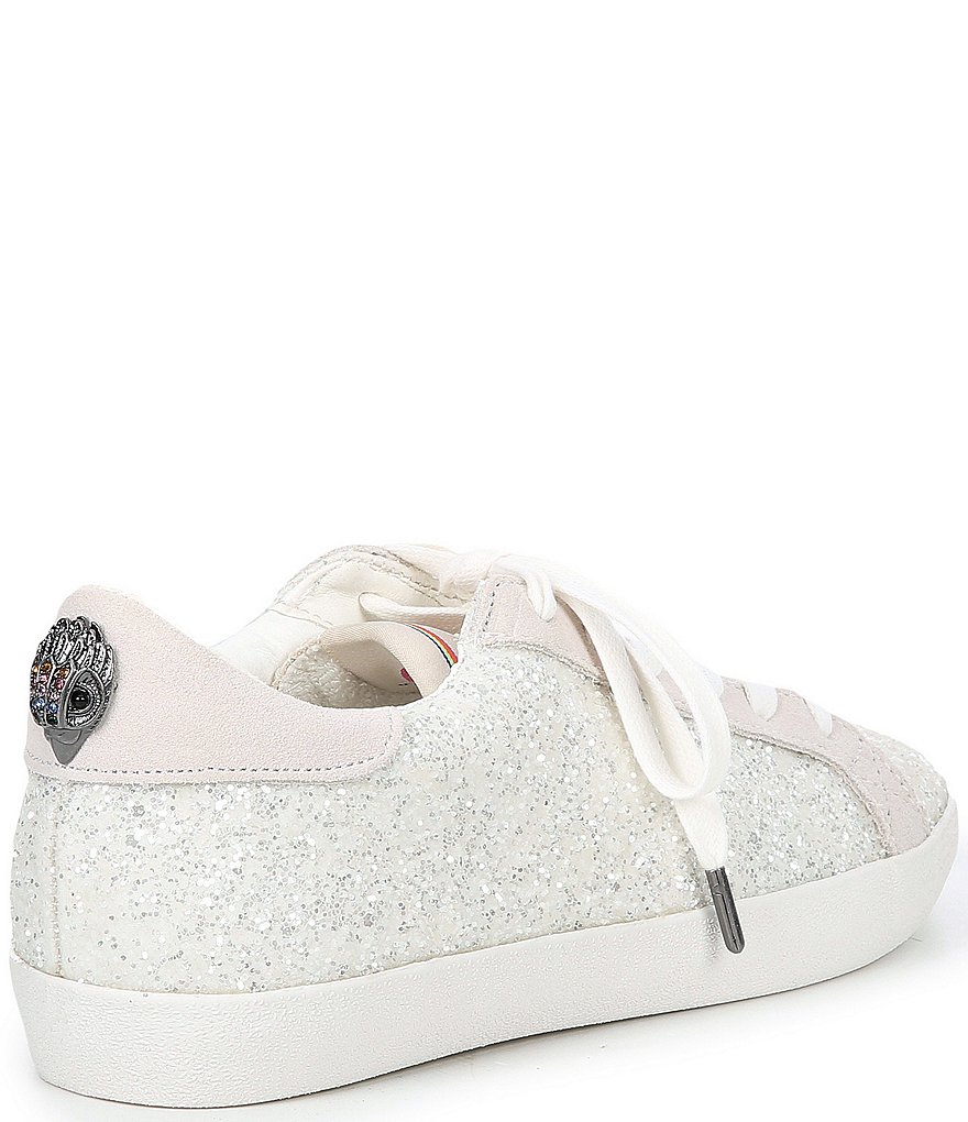 Kurt Geiger London Lexi Eagle Glitter Leather Lace-Up Sneakers