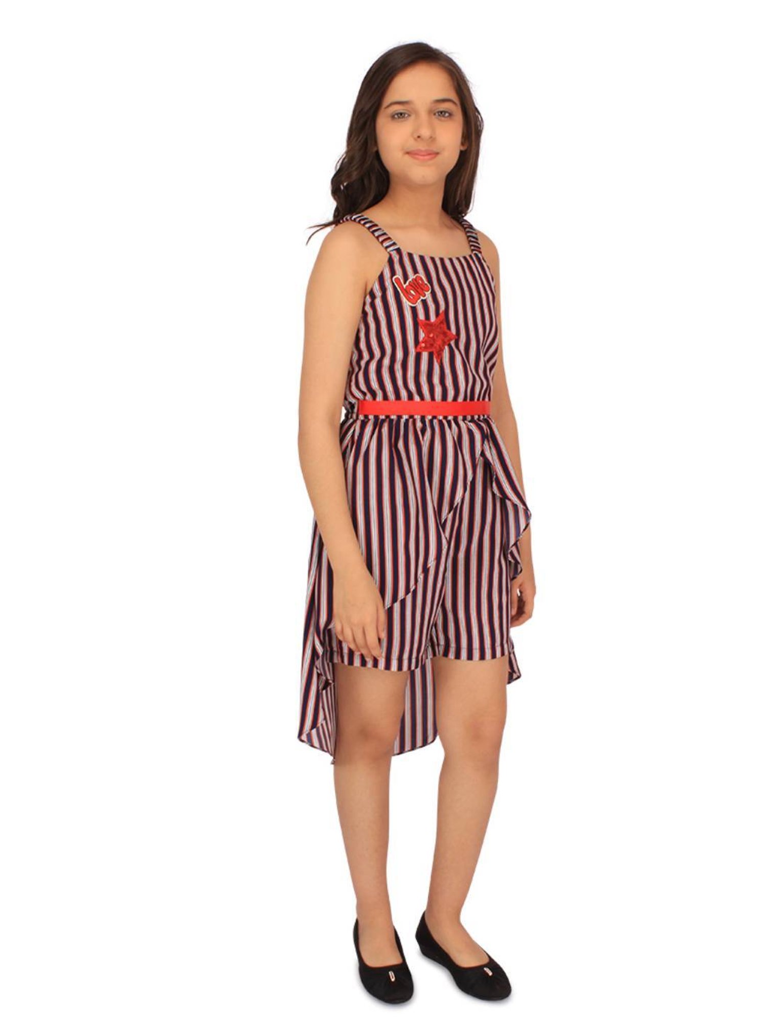 Cutecumber Kids Navy Striped Playsuit