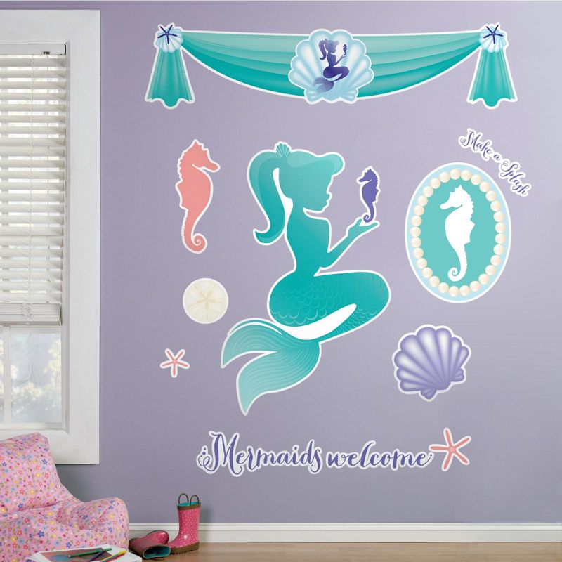 Birthday Express Mermaids Under the Sea Giant Wall Decals