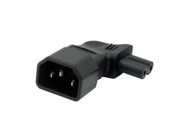 Right Angled 90 Degree IEC 320 C14 Female 3-Prong Socket to C7 Male 2-Pin Plug AC Power Connector Converter Adapter for PDU UPS