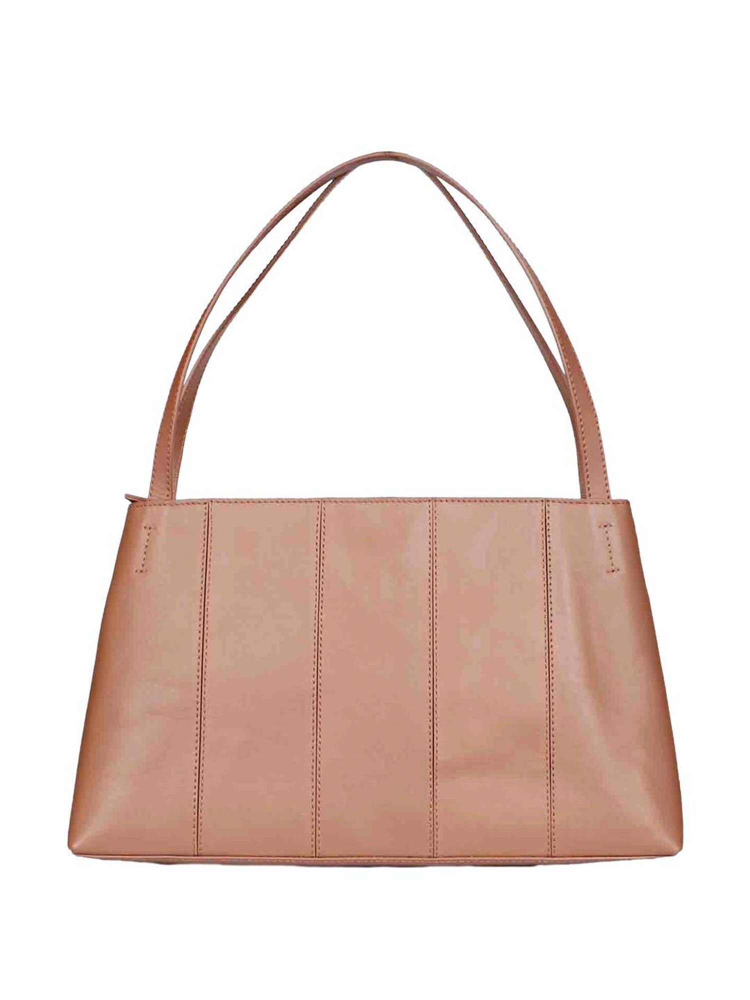 Saint G Tan Solid Medium Handbag