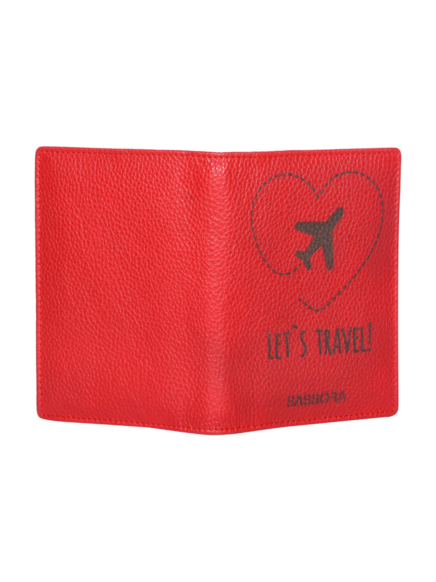 SASSORA Lyla Red Printed Leather Small Passport Holder