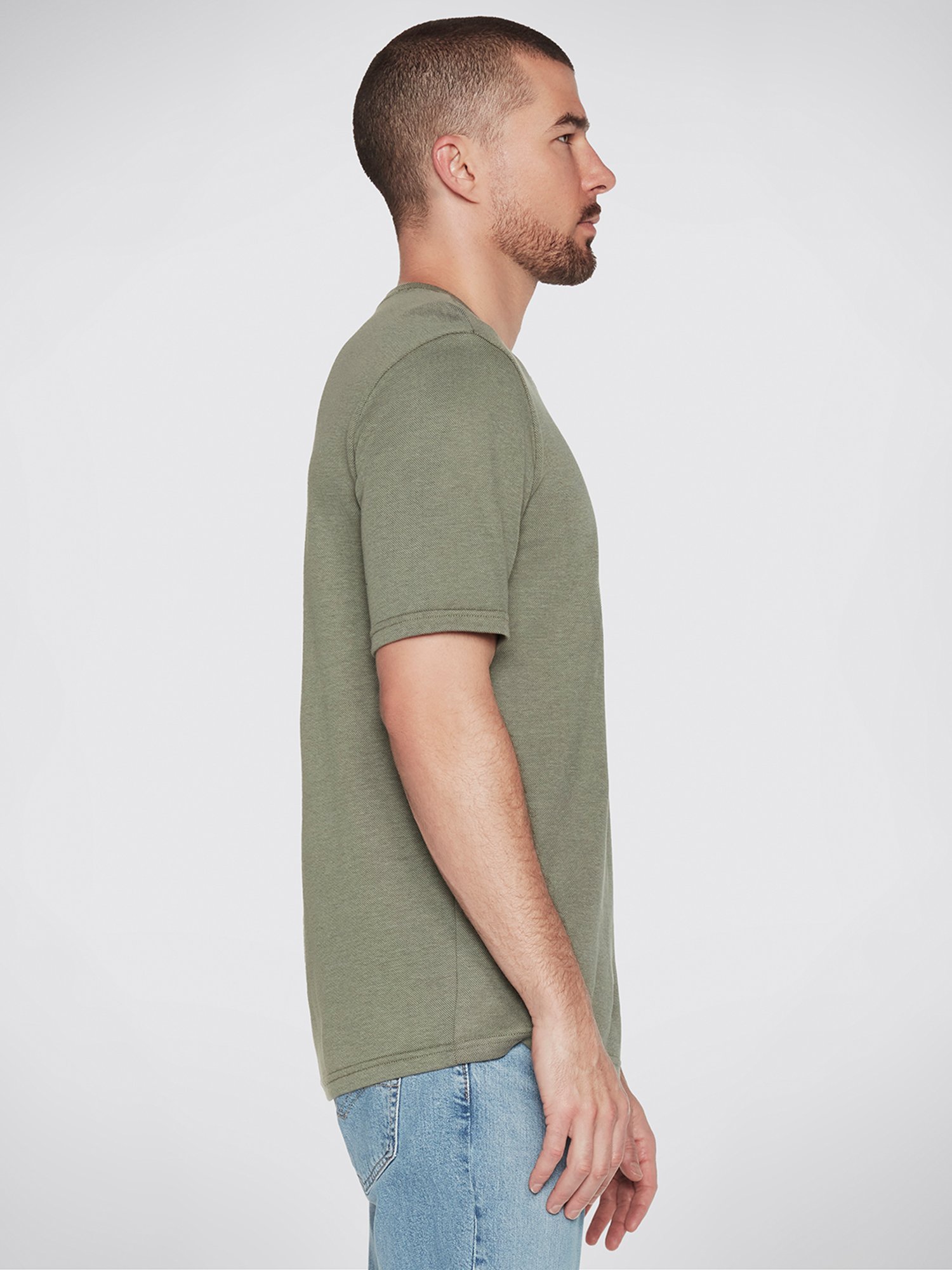 Skechers Olive Relaxed Fit Henley T-Shirt