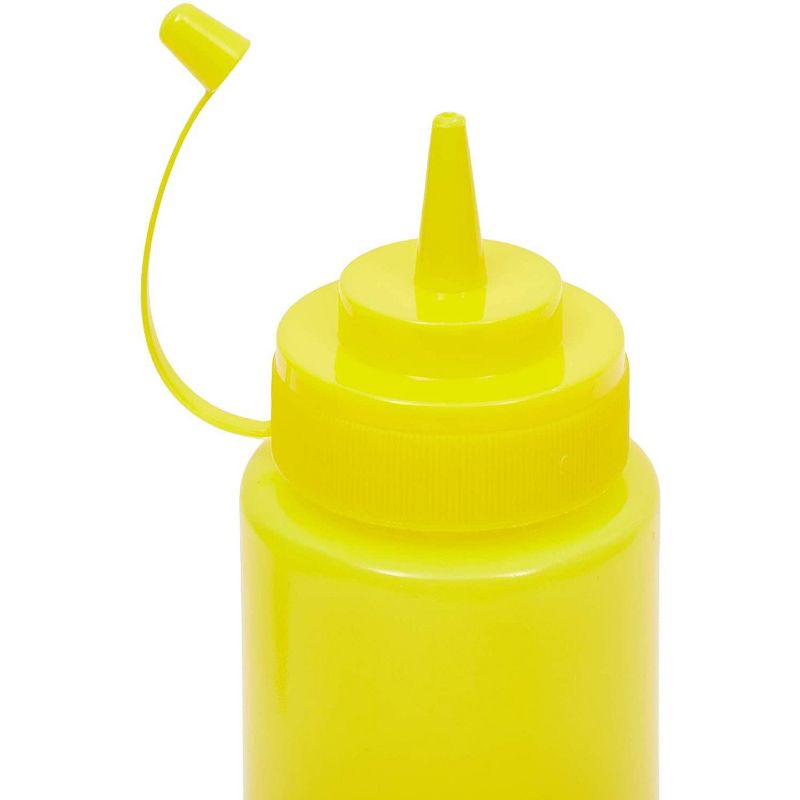 Stockroom Plus 6 Pack Plastic Condiment Squeeze Bottles for Restaurants, Yellow (24 oz)