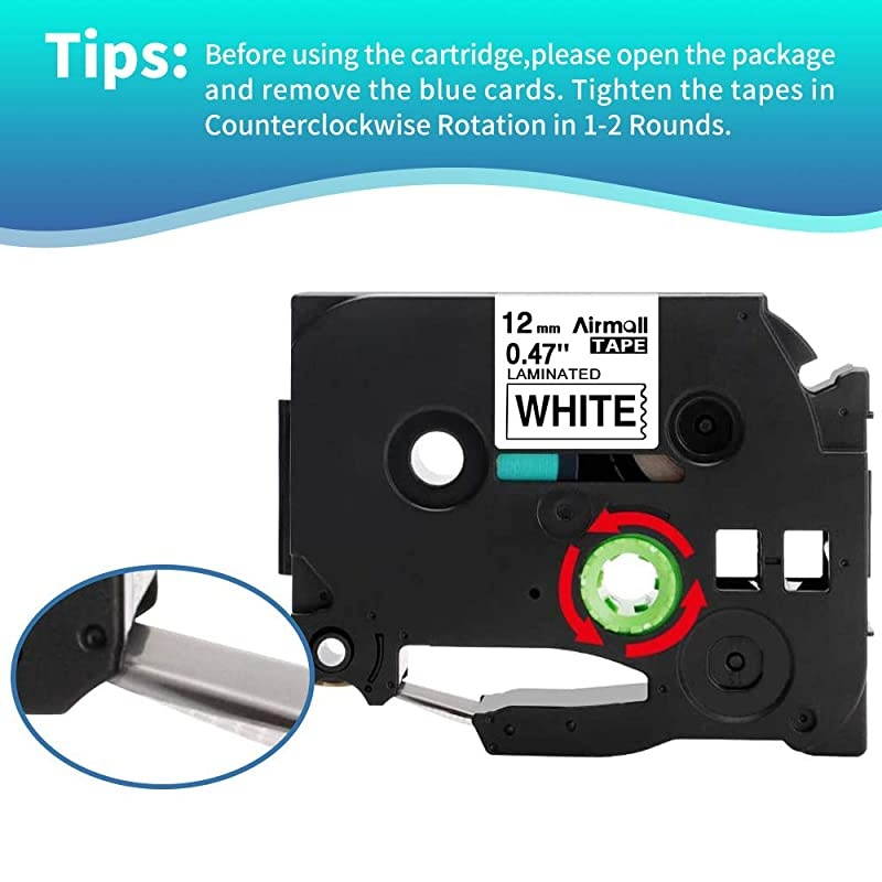 Compatible Label Tape Replacement for Brother P-Touch Label Maker Tape TZe-231 TZ-231, 12mm 0.47 Inch Black on White TZe TZ Tape, for P Touch PT D210 PT 1090 PT-H100 PTD400AD (5-Pack)