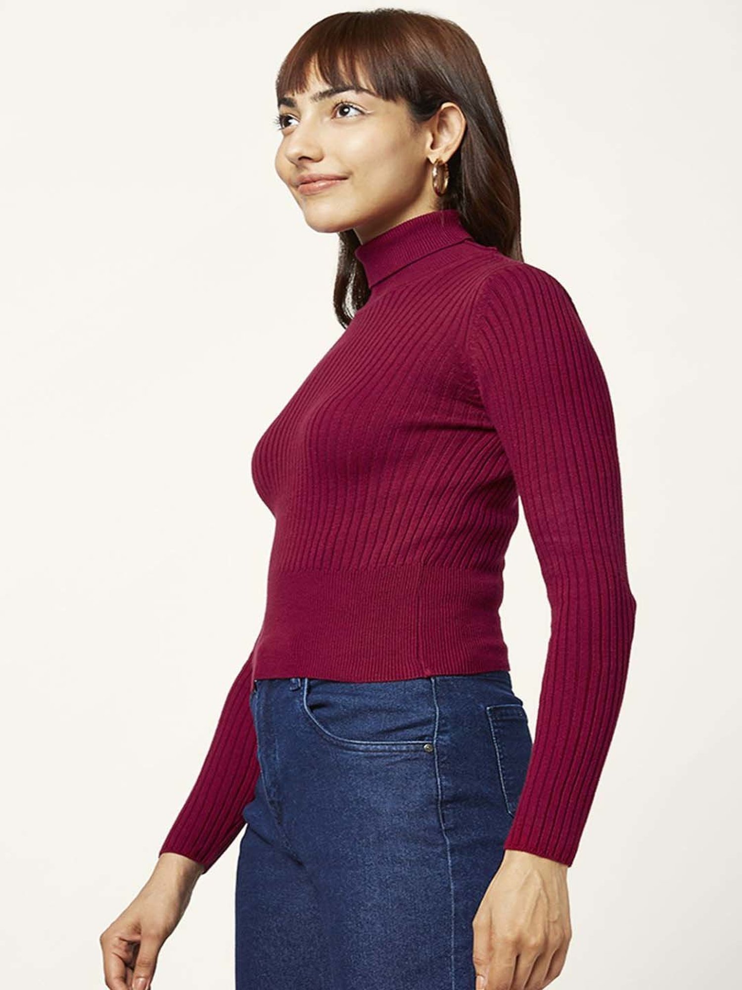 People by Pantaloons Pink Striped Sweater