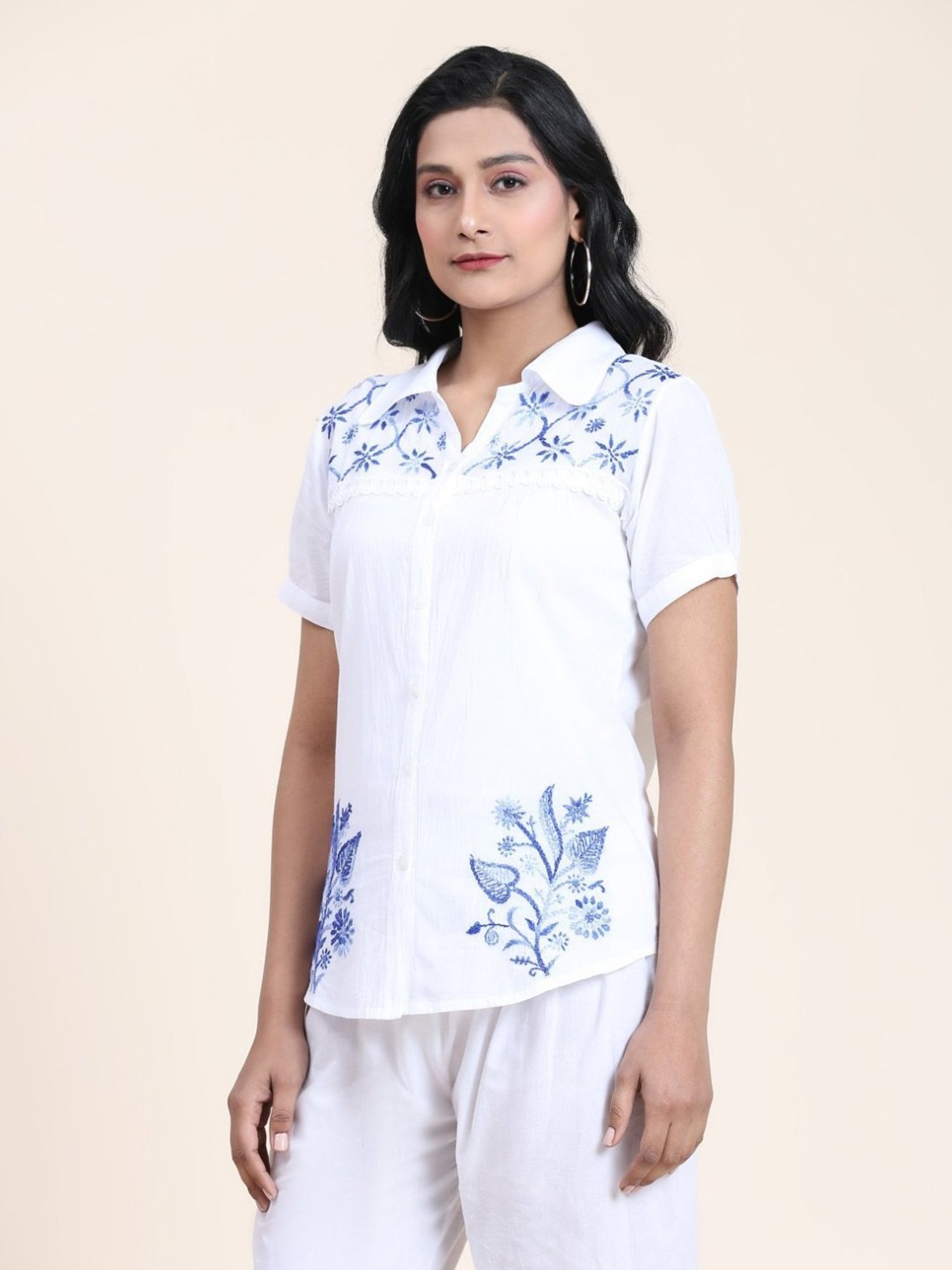 House Of Kari Hand Embroidery Chikankari Shirts