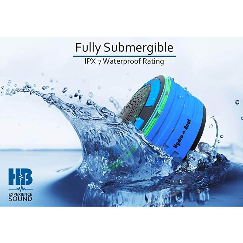 Portable Waterproof Shower Radio HB Illumination Shockproof Dustproof Wireless Shower Radio with Suction Cup Perfect for Pool Shower Boat Beach Hot Tub Outdoors Indoors