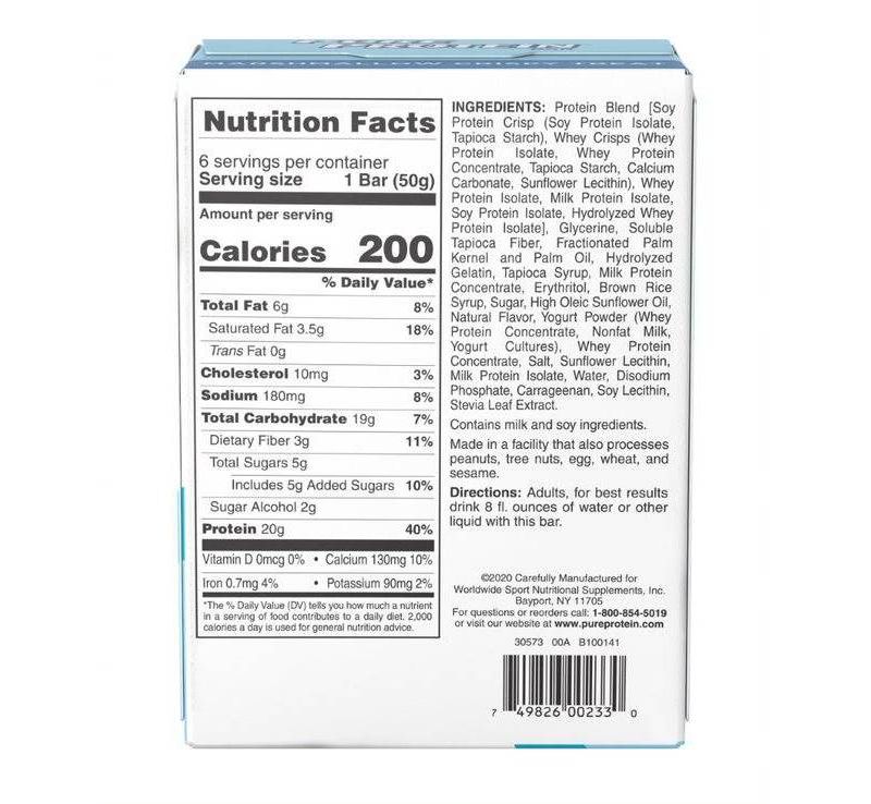 Pure Protein Bar - Marshmallow Crispy Treat - 6ct