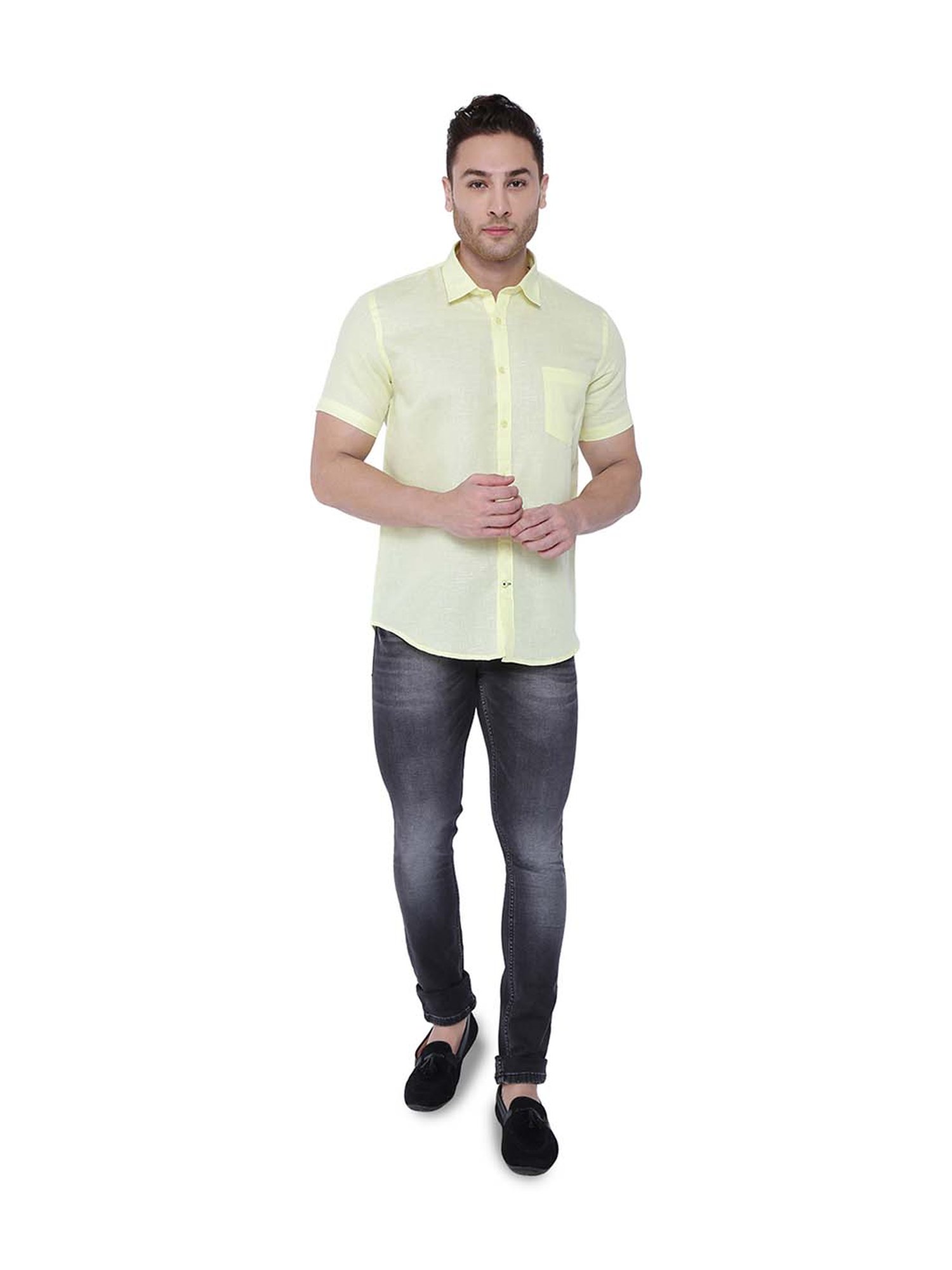 Southbay Lemon Yellow Regular Fit Shirt