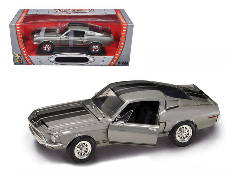 1965 Shelby Cobra 427 S/C Dark Blue Metallic with White Stripes with Printed Carroll Shelby's Signature on the Trunk 1/18 Diecast Model Car by Shelby Collectibles