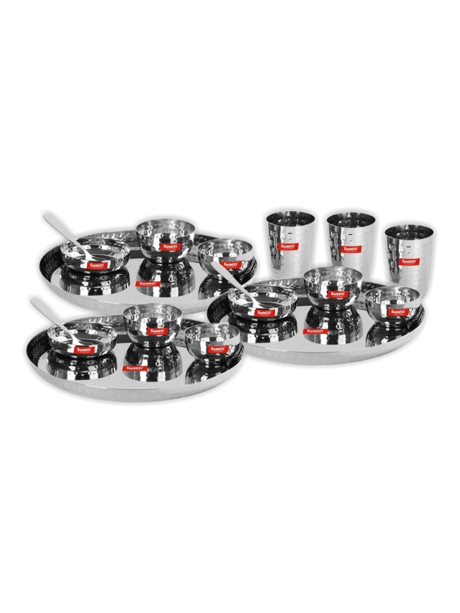 Cello White & Rust Glass Dinner Set