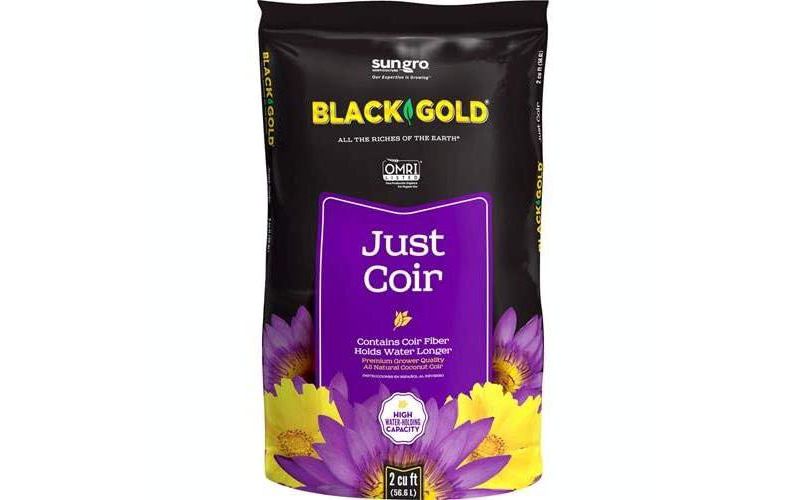 SunGro Black Gold All Purpose Natural and Organic Just Coir Gardening Plant Amendment Additive Soil, 2 Cubic Foot Bag