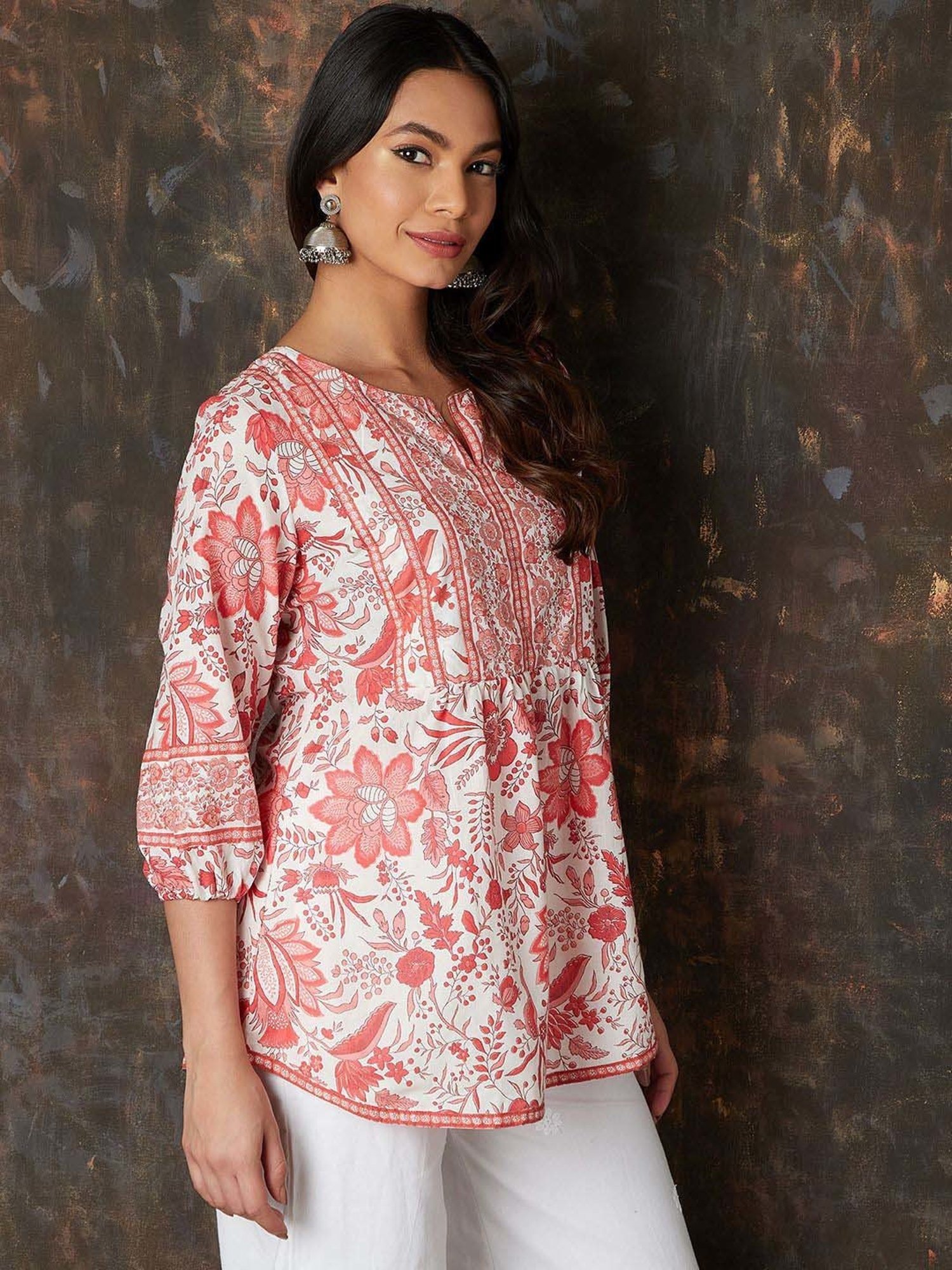 Melange by Lifestyle Pink Cotton Printed Tunic