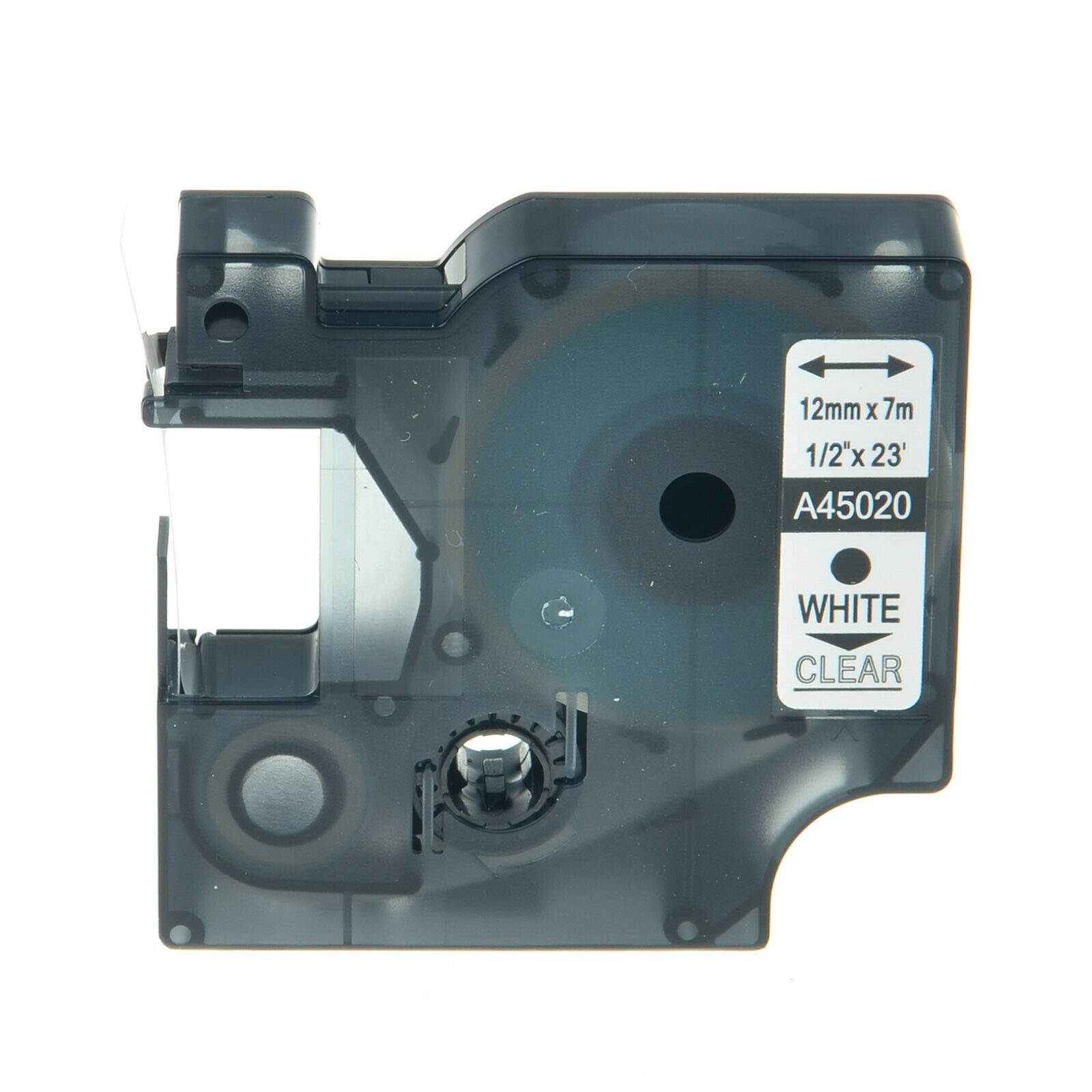 3PK White on Clear Label Tape 12mmx7m For DYMO D1 45020 LabelManager 200 400 450