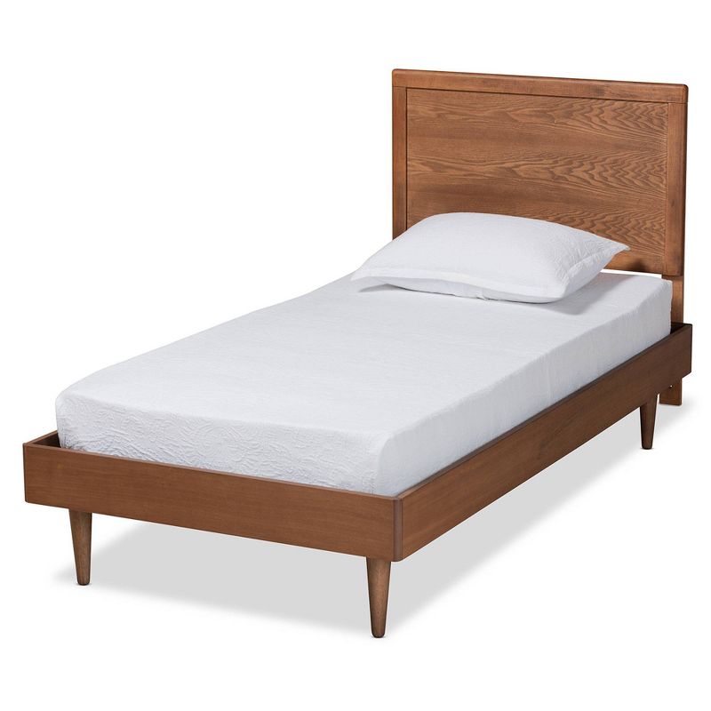 Twin Hiro Wood Platform Bed Walnut Brown - Baxton Studio