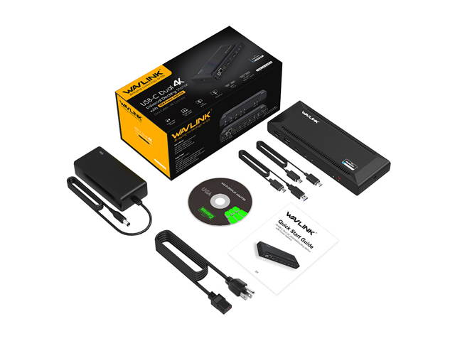 Wavlink USB C Dual 4K HDMI&DP Universal Docking, with 60W Power Delivery, Dual 4K@60Hz, Single 5K@60Hz Displaylink Dock 2 x HDMI, 2 x DisplayPort, Gigabit Ethernet, 2 x USB-C Ports, 4 x USB 3.0, Audio