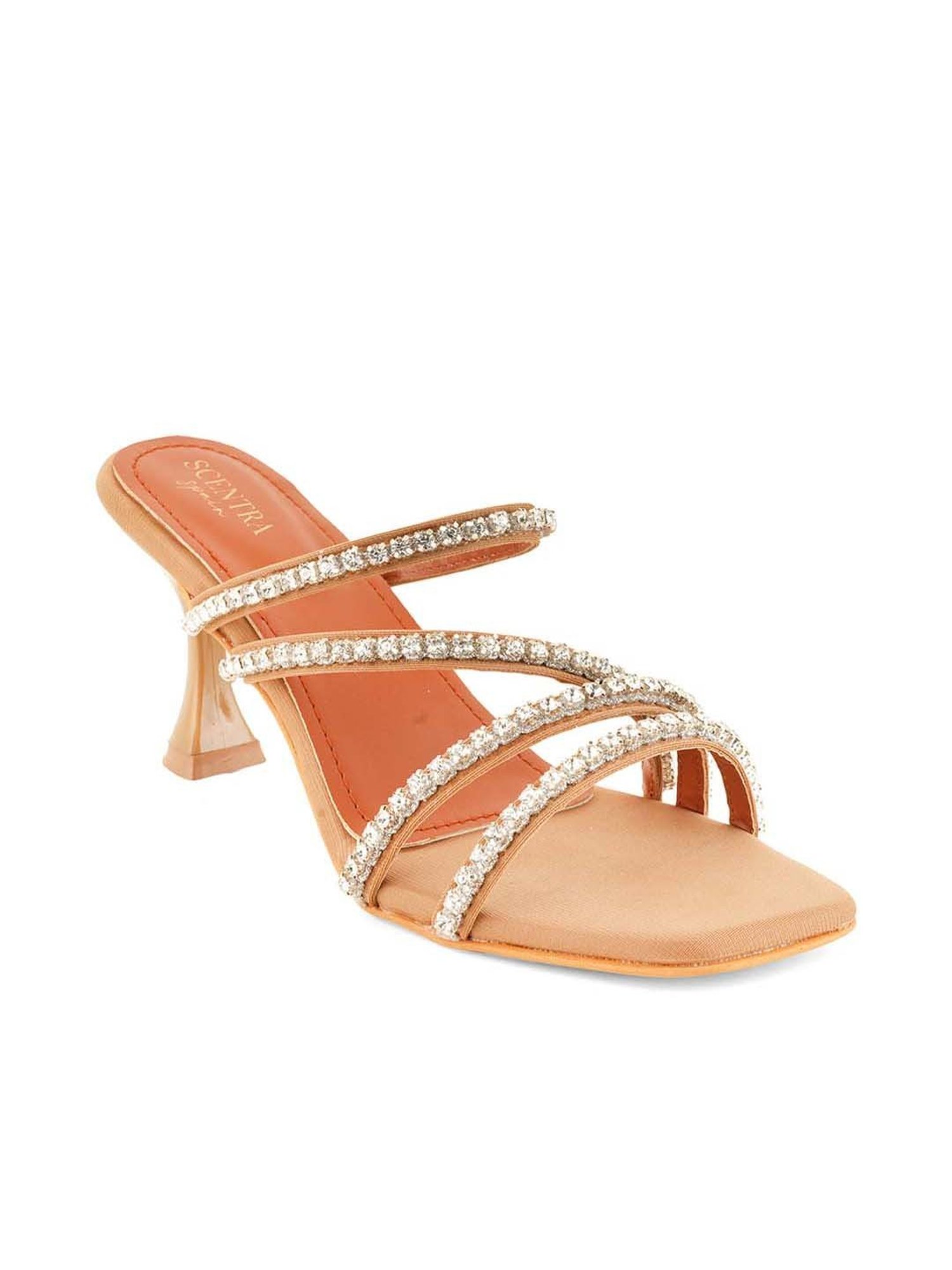 Scentra Women's Beige Ethnic Sandals