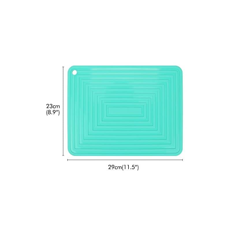 Pack Large Silicone Trivet Mats / Hot Pads, Heat Resistant Pot Holder,9"x1" Non Slip Flexible Durable Pot Coaster Kitchen Table Mats (Teal)