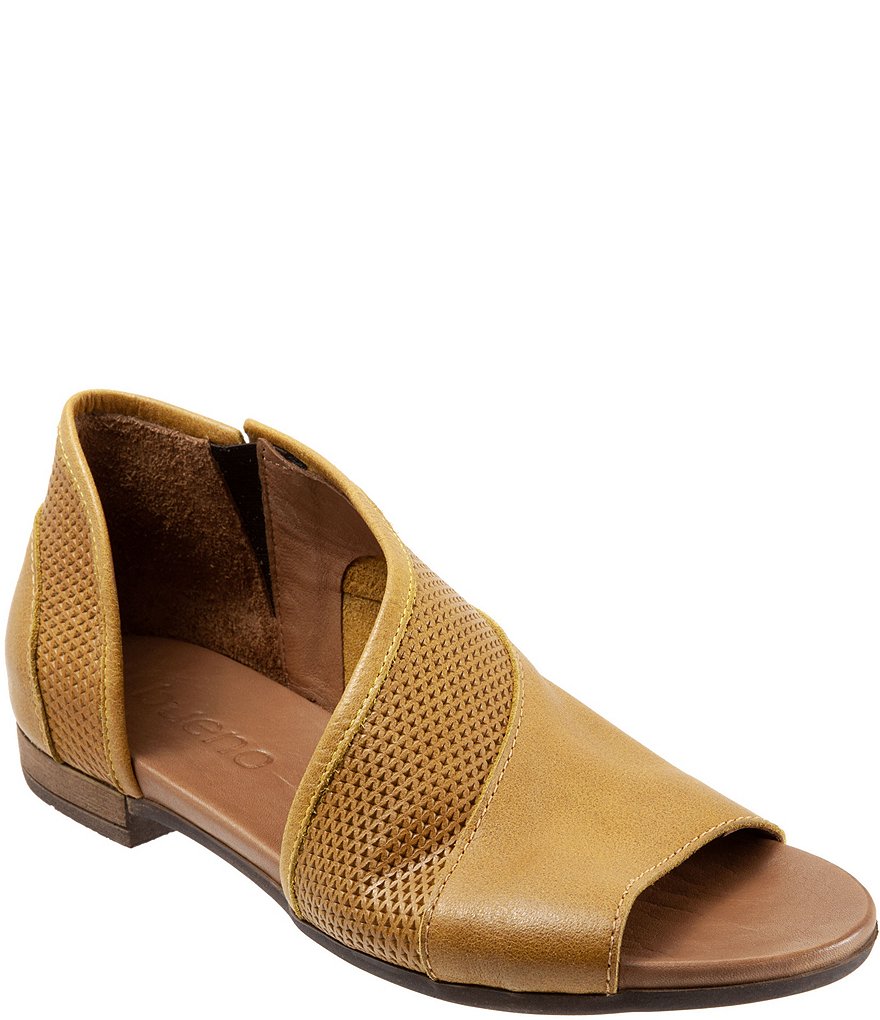Bueno Tahiti Perforated Leather Asymmetrical Slip-On Sandals