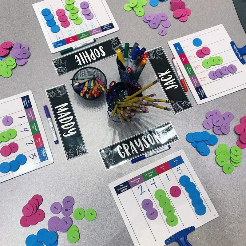 ETA hand2mind Foam Place Value Disks, 4 Values (Pack of 200)