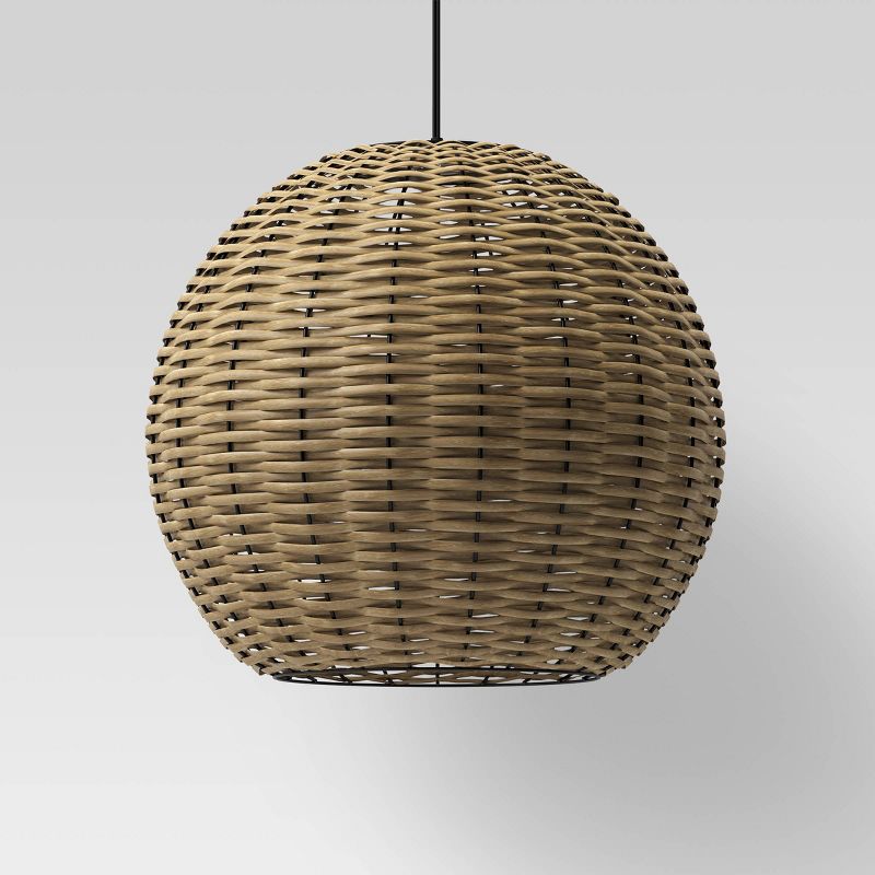 Large LED Sea Grass Solar Pendant Gray - Threshold™