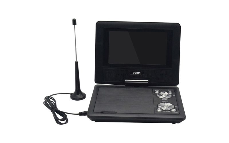 Naxa NPDT-7000 Portable DVD Player - 7" Display - Shinny Black - DVD+RW, DVD-RW, CD-RW - JPEG - DVD Video, MPEG-4, MPEG-1, MPEG-2 - CD-DA, MP3 - USB