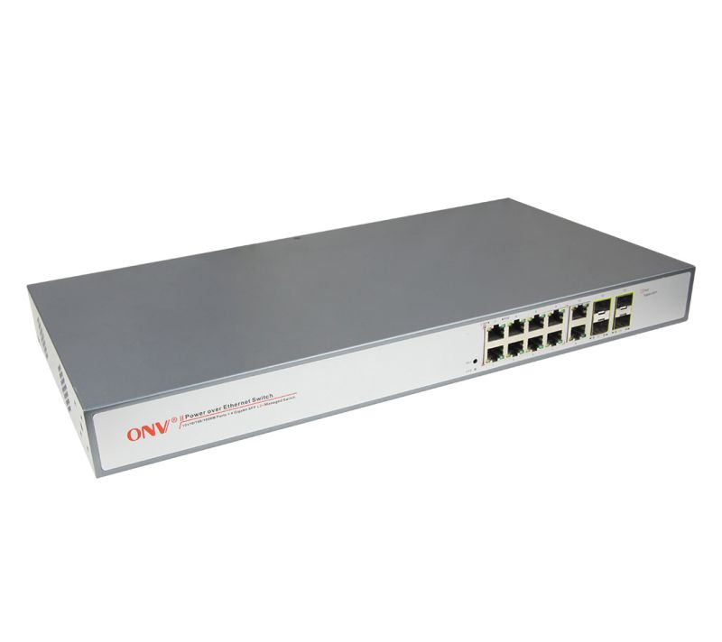 ONV-POE33148PFM 8*10/100/1000M PoE ports + 2*10/100/1000M RJ45 ports + 4*Gigabit SFP ports POE Switch