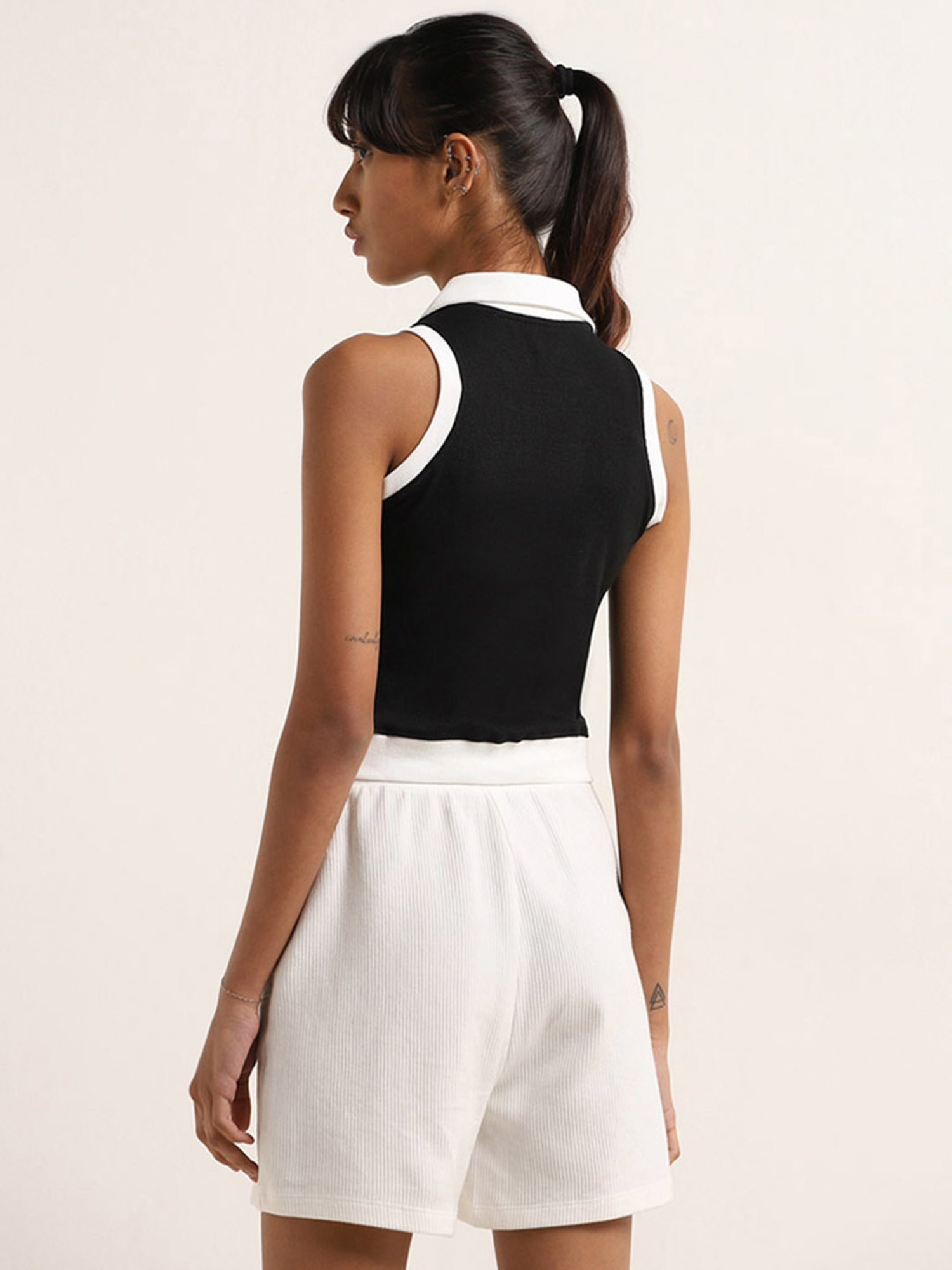 Studiofit by Westside Black Ribbed T-Shirt